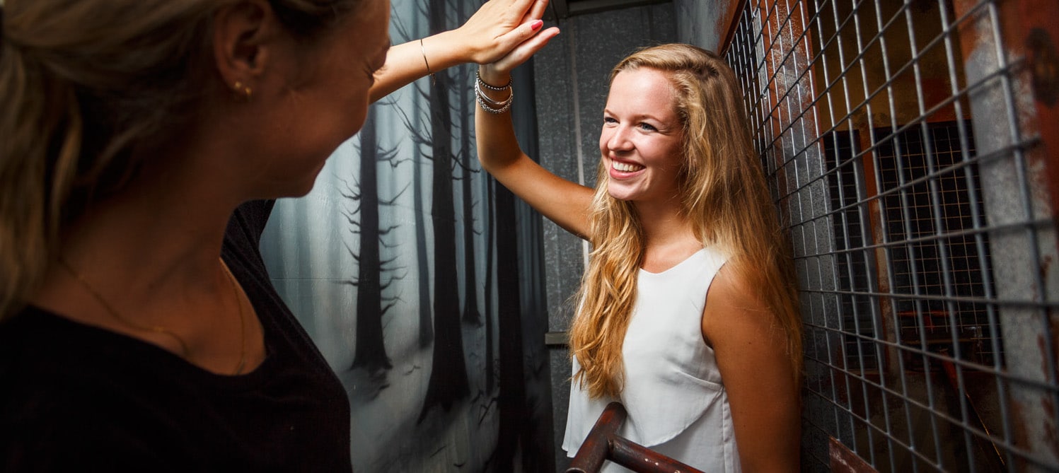 Teambuilding gäster gör high five